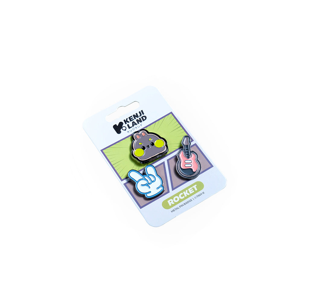 Metal Pin Badges 3pcs - Tiny-K Rocket