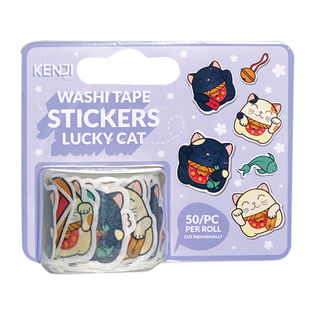Washi Tape Stickers - Lucky Cat