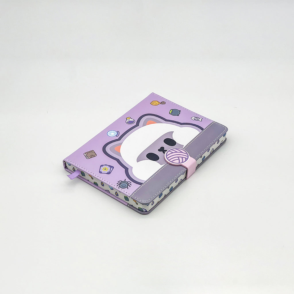 Ginza Button Notebook Cat Purple